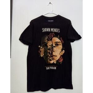 Shawn Mendes 2019 The Tour Concert T-Shirt Black Graphic Tee Music Merch SZ M